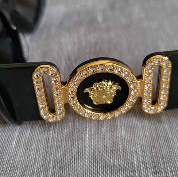 New Women\'s Versace Black Gold Medusa Head Biggie Sunglasses (Regular not Oversz main image 6